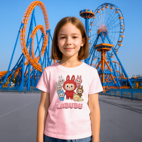 Panenky Bubu – skupina postav – dárek pro fanoušky Labubu - dětské tričko s potiskem
