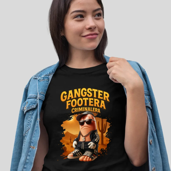Gangster Footera Criminalera - Italian Brainrot - noha zločince  - dámské tričko s potiskem