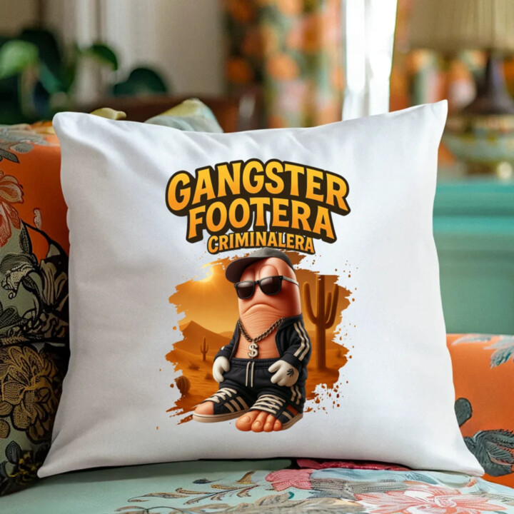 Gangster Footera Criminalera - Italian Brainrot - noha zločince - polštář s potiskem