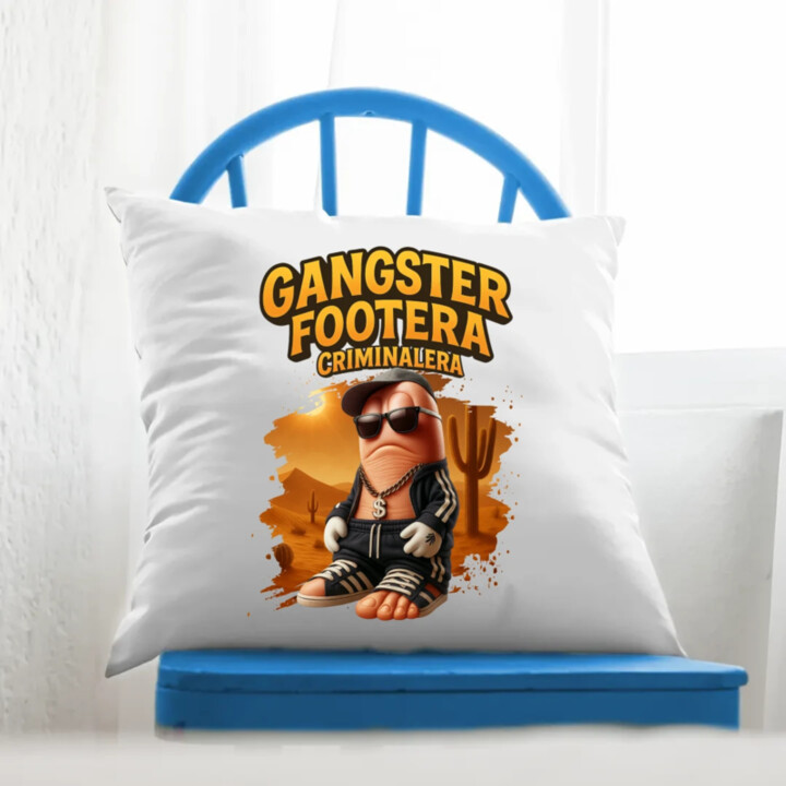 Gangster Footera Criminalera - Italian Brainrot - noha zločince - polštář s potiskem