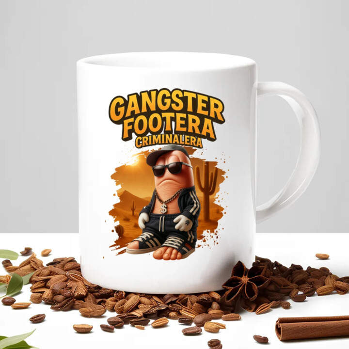 Gangster Footera Criminalera - Italian Brainrot - noha zločince - hrnek s potiskem