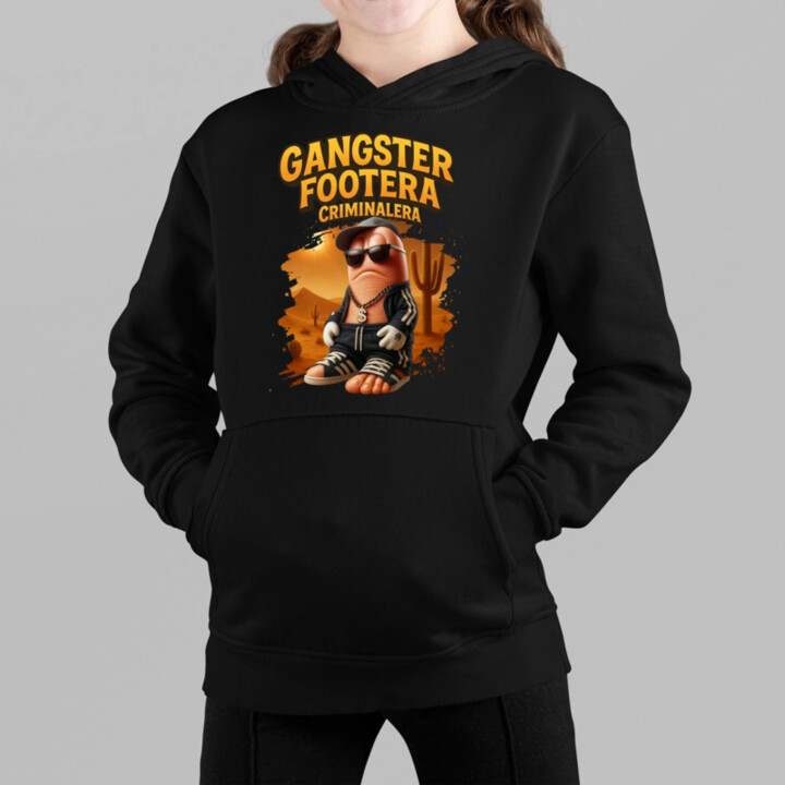 Gangster Footera Criminalera - Italian Brainrot - noha zločince - dětská mikina s kapucí