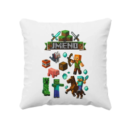 Polštář se jménem pro fanoušky hry Minecraft - polštář s potiskem - personalizovaný produkt