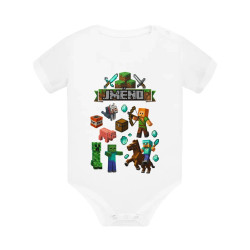 Body se jménem pro fanoušky hry Minecraft - dětské body s potiskem - personalizovaný produkt