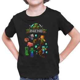 Tričko se jménem pro fanoušky hry Minecraft - dětské tričko s potiskem - personalizovaný produkt