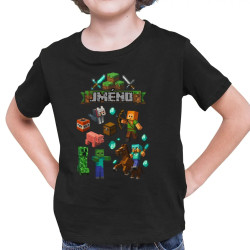 Tričko se jménem pro fanoušky hry Minecraft - dětské tričko s potiskem - personalizovaný produkt