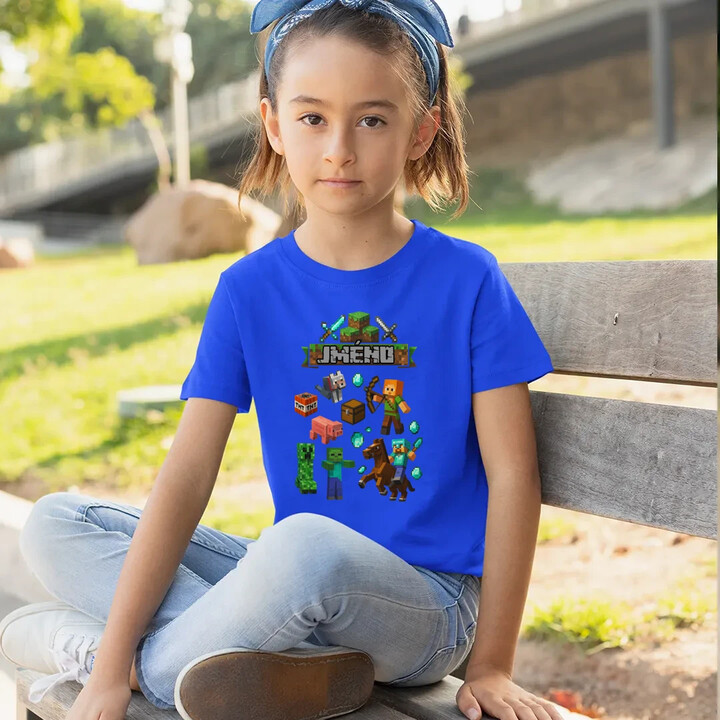 Tričko se jménem pro fanoušky hry Minecraft - dětské tričko s potiskem - personalizovaný produkt