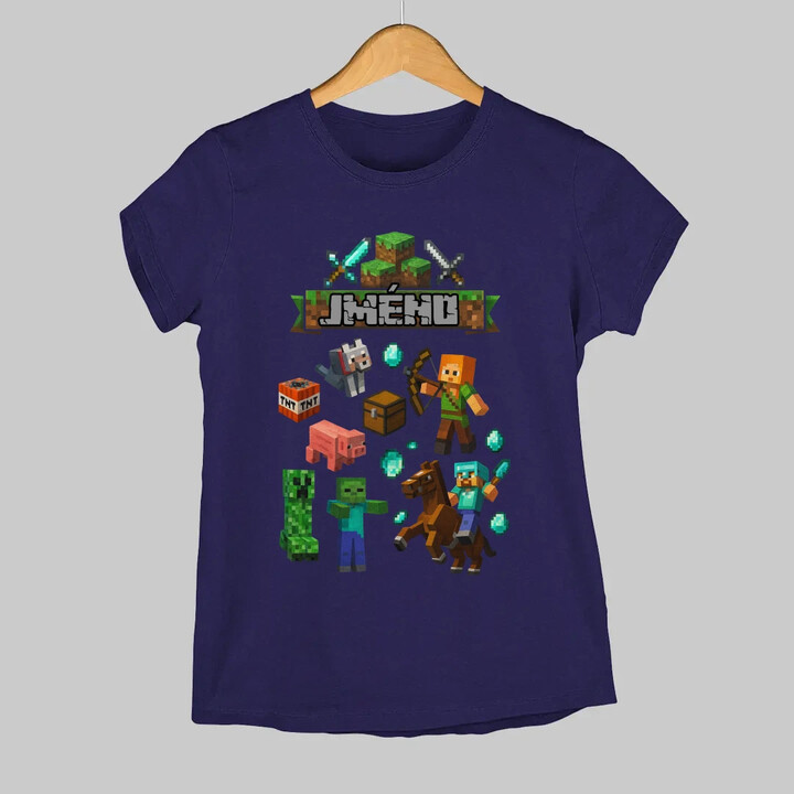 Tričko se jménem pro fanoušky hry Minecraft  - dámské tričko s potiskem - personalizovaný produkt