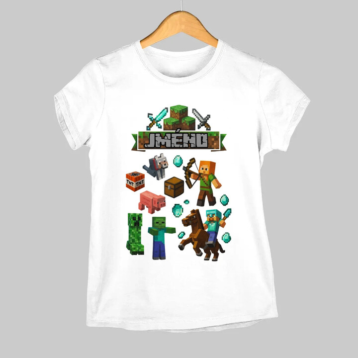 Tričko se jménem pro fanoušky hry Minecraft  - dámské tričko s potiskem - personalizovaný produkt