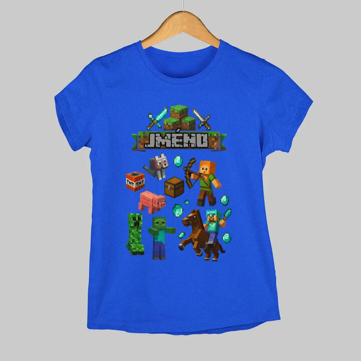 Tričko se jménem pro fanoušky hry Minecraft  - dámské tričko s potiskem - personalizovaný produkt