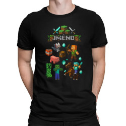 Tričko se jménem pro fanoušky hry Minecraft - pánské tričko s potiskem - personalizovaný produkt
