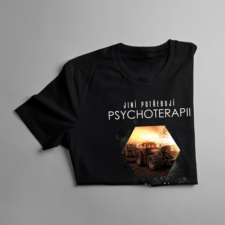 Jiní potřebují psychoterapii, mně stačí traktor - pánské tričko s potiskem