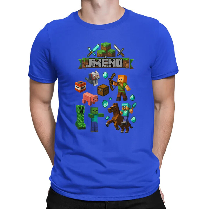 Tričko se jménem pro fanoušky hry Minecraft - pánské tričko s potiskem - personalizovaný produkt