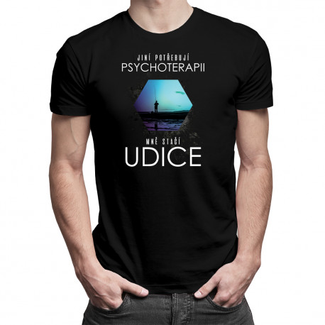 Jiní potřebují psychoterapii, mně stačí udice - pánské tričko s potiskem