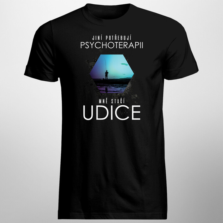 Jiní potřebují psychoterapii, mně stačí udice - pánské tričko s potiskem