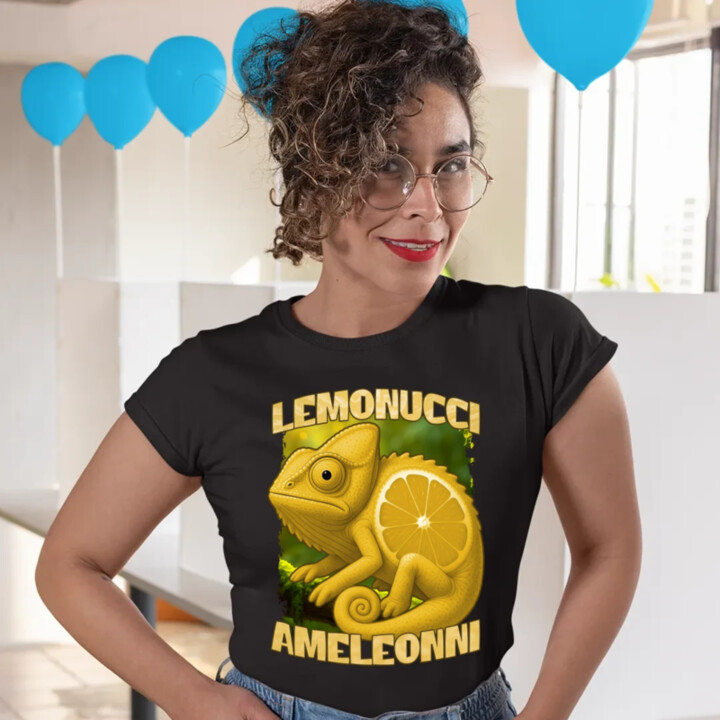 Lemonucci Ameleonni - Italian Brainrot - chameleon citron  - dámské tričko s potiskem