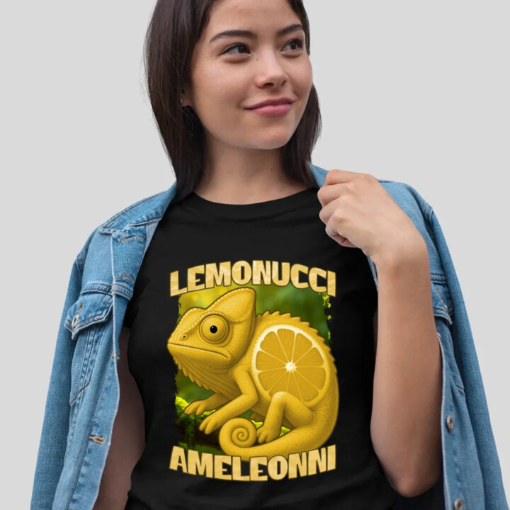 Lemonucci Ameleonni - Italian Brainrot - chameleon citron  - dámské tričko s potiskem