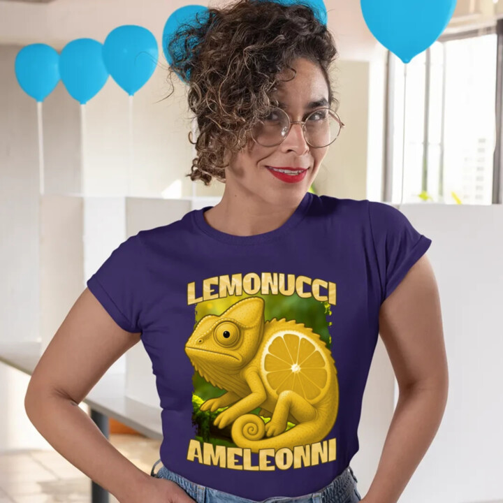 Lemonucci Ameleonni - Italian Brainrot - chameleon citron  - dámské tričko s potiskem