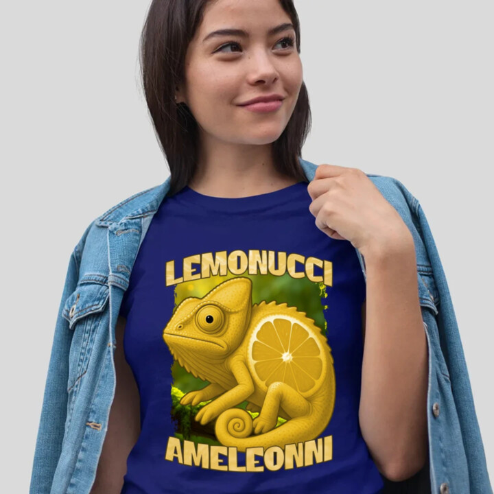 Lemonucci Ameleonni - Italian Brainrot - chameleon citron  - dámské tričko s potiskem