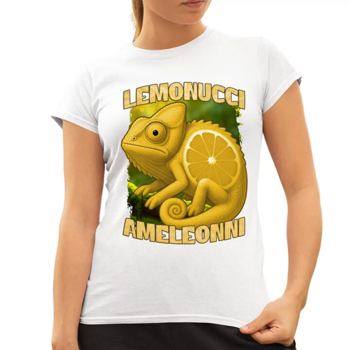Lemonucci Ameleonni - Italian Brainrot - chameleon citron  - dámské tričko s potiskem