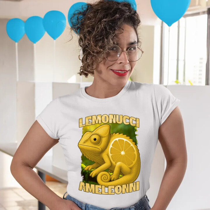 Lemonucci Ameleonni - Italian Brainrot - chameleon citron  - dámské tričko s potiskem
