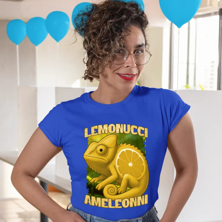 Lemonucci Ameleonni - Italian Brainrot - chameleon citron  - dámské tričko s potiskem