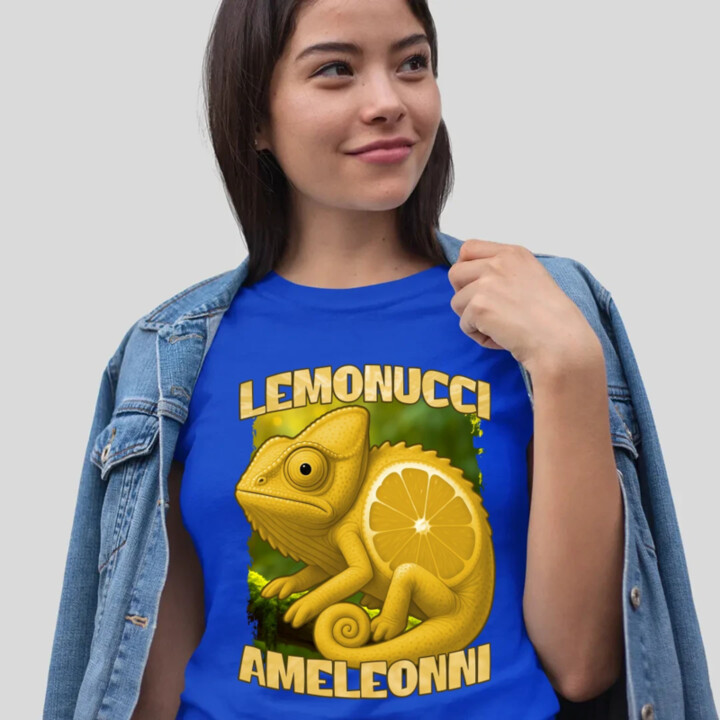 Lemonucci Ameleonni - Italian Brainrot - chameleon citron  - dámské tričko s potiskem