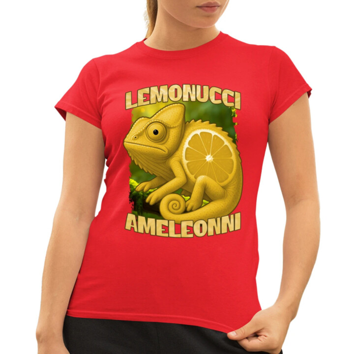 Lemonucci Ameleonni - Italian Brainrot - chameleon citron  - dámské tričko s potiskem