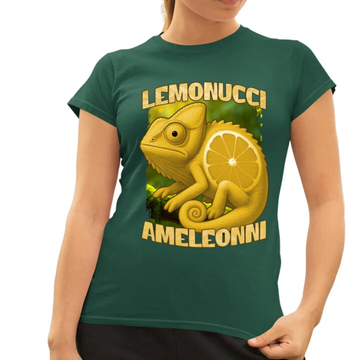 Lemonucci Ameleonni - Italian Brainrot - chameleon citron  - dámské tričko s potiskem