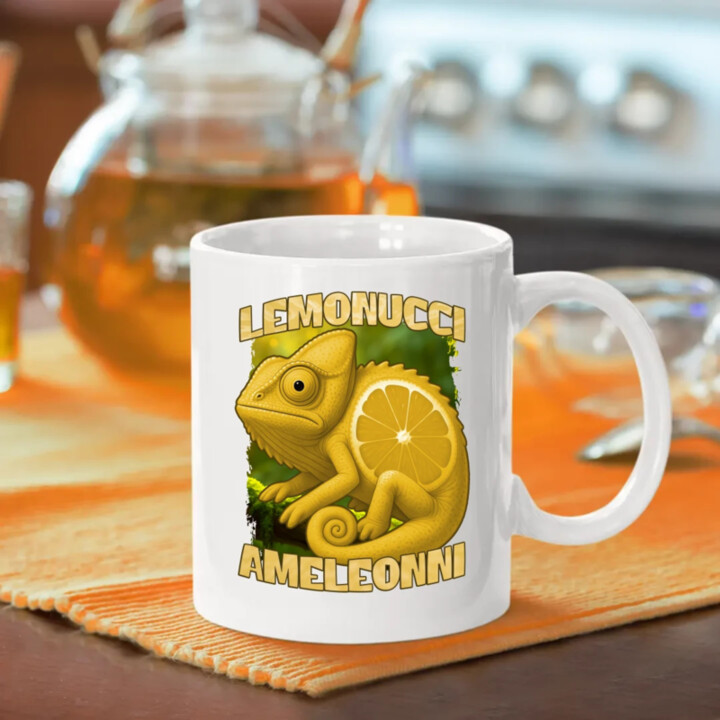 Lemonucci Ameleonni - Italian Brainrot - chameleon citron - hrnek s potiskem