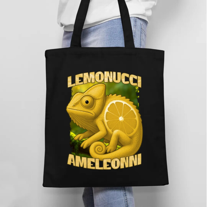 Lemonucci Ameleonni - Italian Brainrot - chameleon citron - taška s potiskem