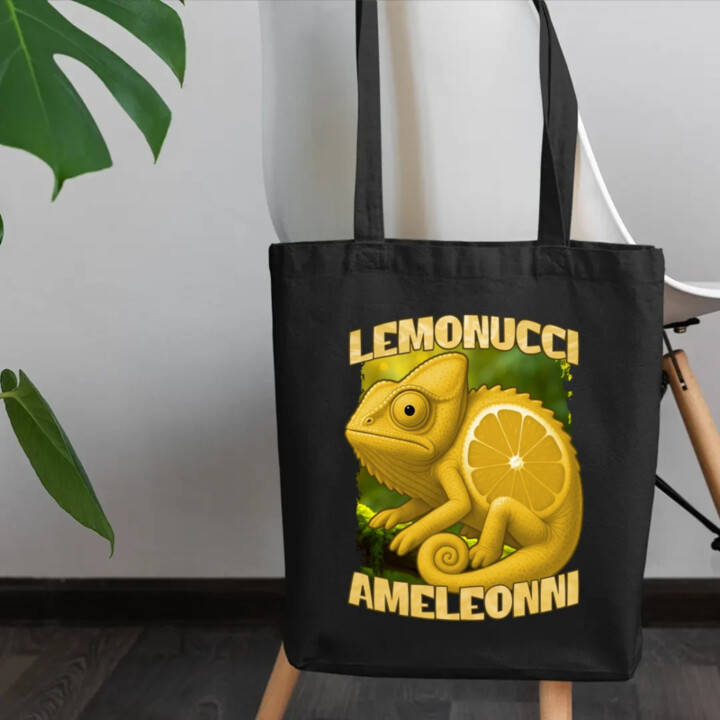 Lemonucci Ameleonni - Italian Brainrot - chameleon citron - taška s potiskem