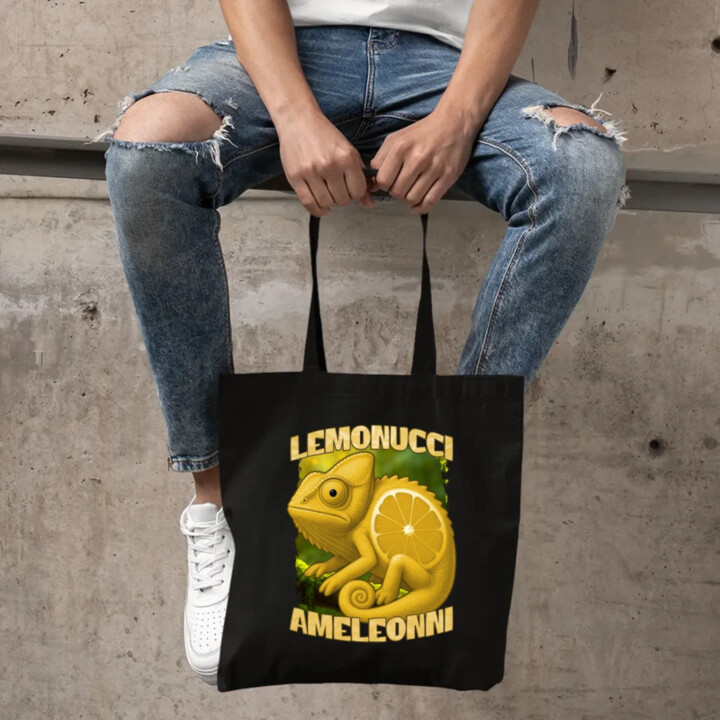 Lemonucci Ameleonni - Italian Brainrot - chameleon citron - taška s potiskem