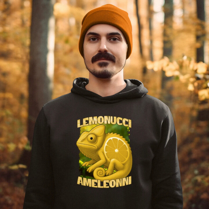 Lemonucci Ameleonni - Italian Brainrot - chameleon citron - pánská mikina s potiskem