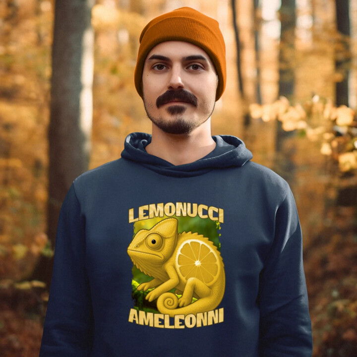 Lemonucci Ameleonni - Italian Brainrot - chameleon citron - pánská mikina s potiskem