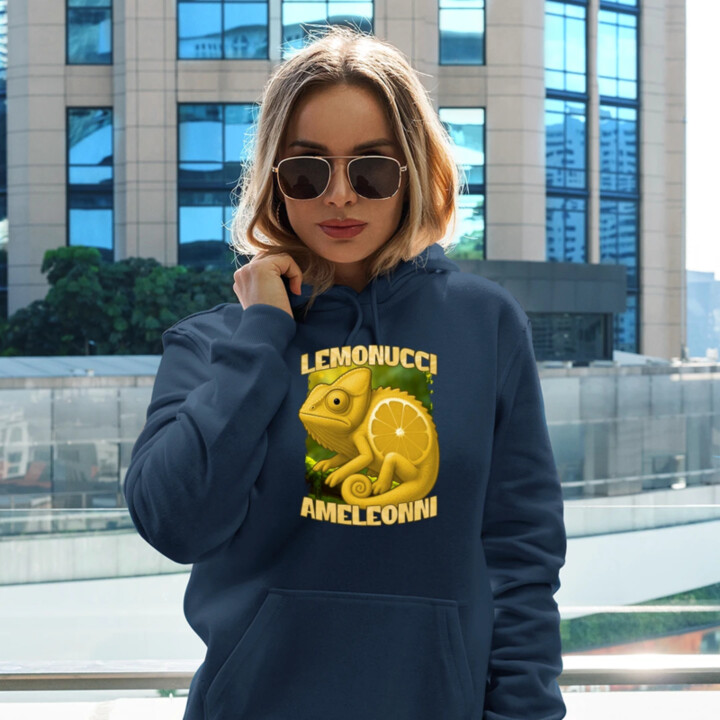 Lemonucci Ameleonni - Italian Brainrot - chameleon citron - dámská mikina s potiskem