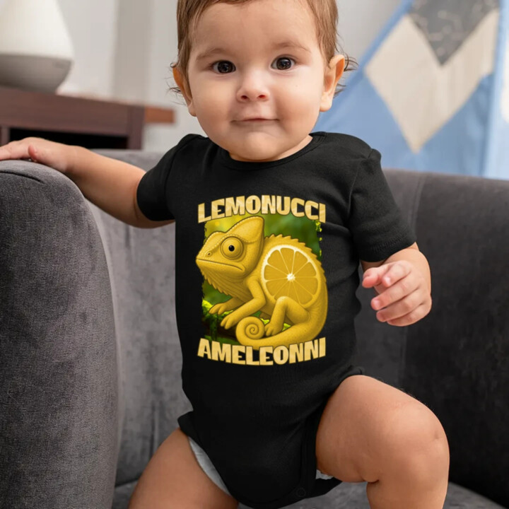 Lemonucci Ameleonni - Italian Brainrot - chameleon citron - dětské body s potiskem
