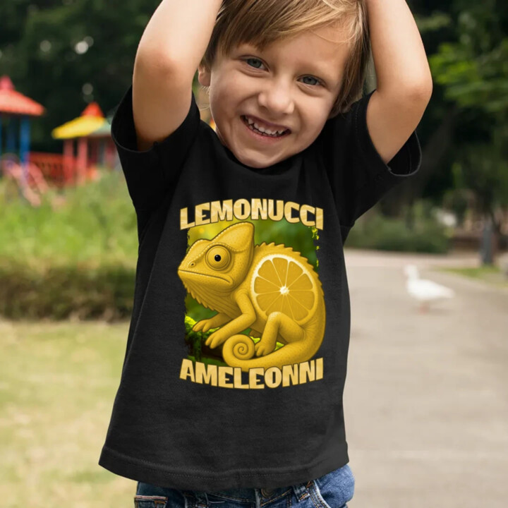 Lemonucci Ameleonni - Italian Brainrot - chameleon citron - dětské tričko s potiskem