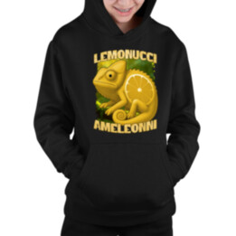 Lemonucci Ameleonni - Italian Brainrot - chameleon citron - dětská mikina s kapucí