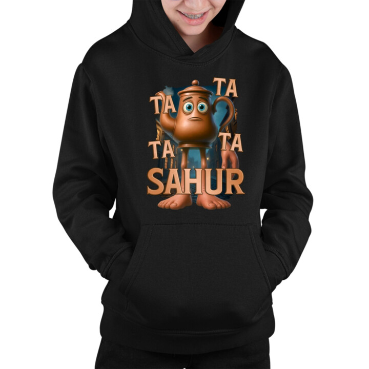 Ta Ta Ta Ta Sahur - Italian Brainrot - chodící kotlík - dětská mikina s kapucí