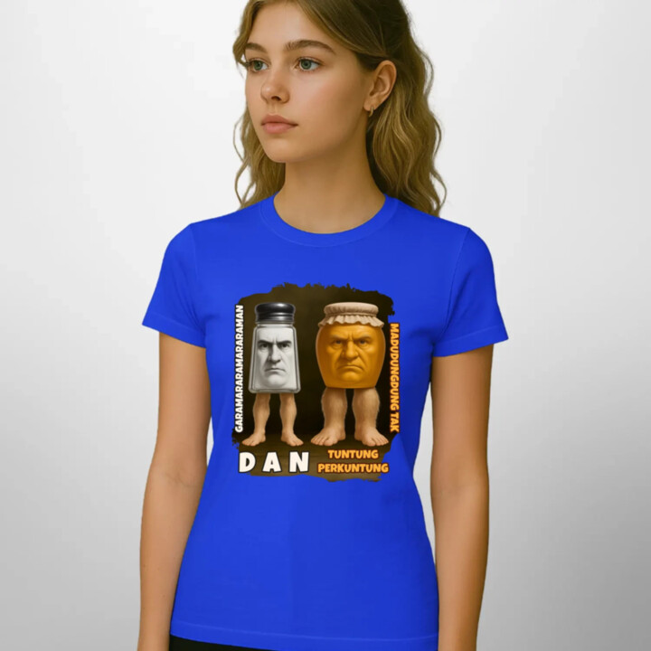 Dan i Tuntung Perkuntung - Italian Brainrot - solnička a sklenice medu  - dámské tričko s potiskem