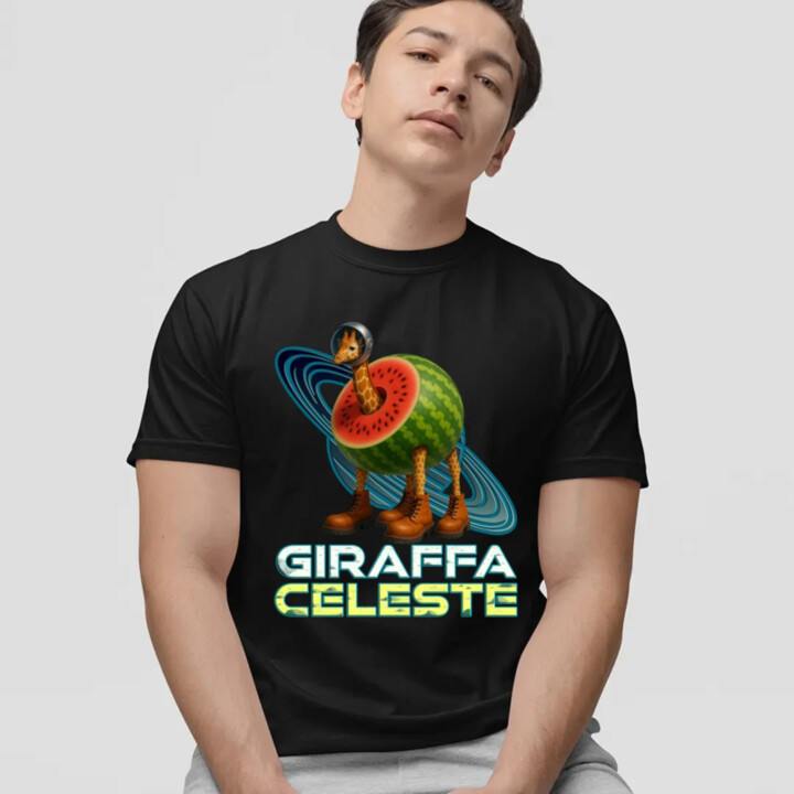 Giraffa celeste - Italian Brainrot - žirafa v melounu - pánské tričko s potiskem