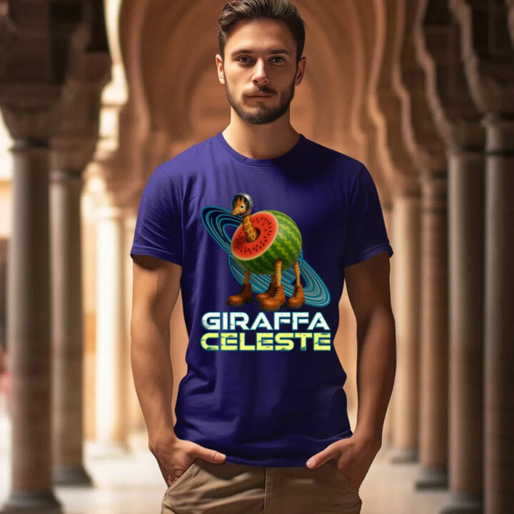 Giraffa celeste - Italian Brainrot - žirafa v melounu - pánské tričko s potiskem