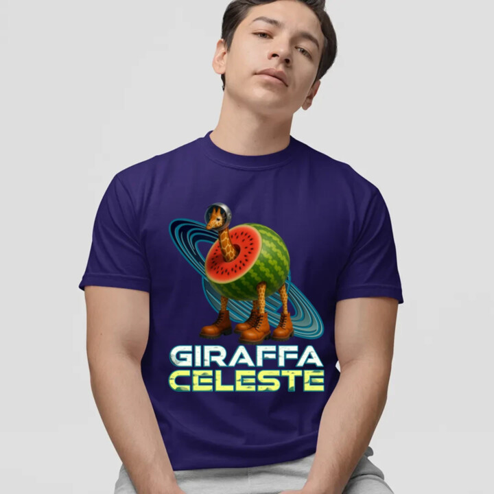 Giraffa celeste - Italian Brainrot - žirafa v melounu - pánské tričko s potiskem