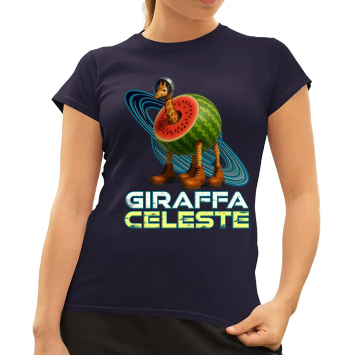 Giraffa celeste - Italian Brainrot - žirafa v melounu  - dámské tričko s potiskem