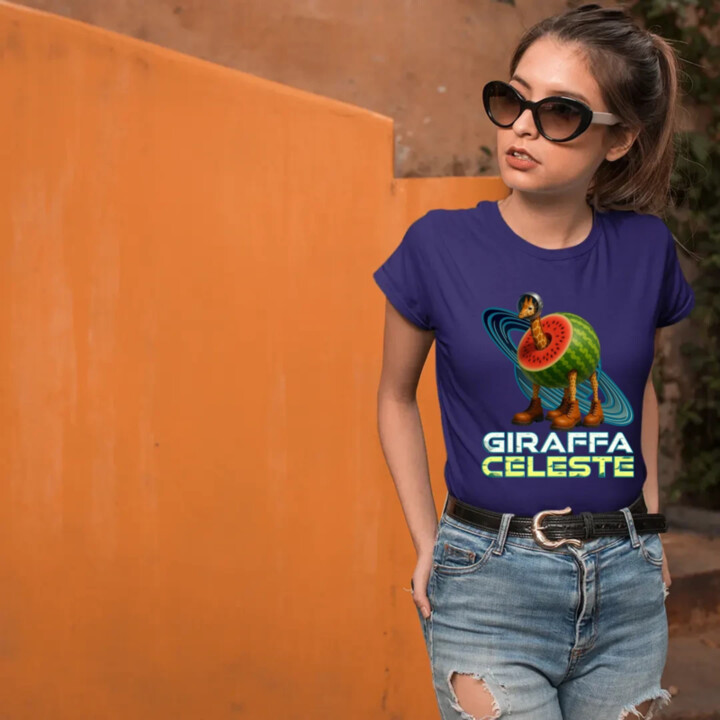 Giraffa celeste - Italian Brainrot - žirafa v melounu  - dámské tričko s potiskem