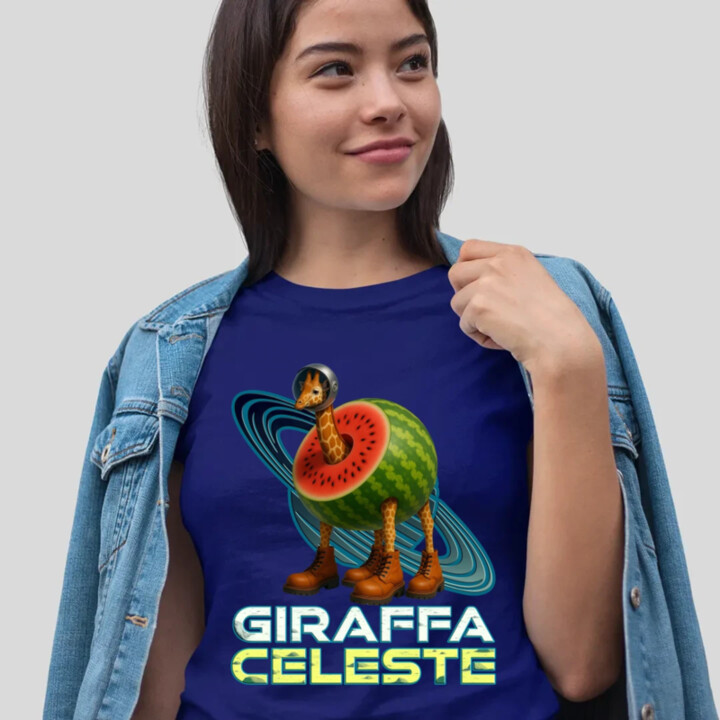 Giraffa celeste - Italian Brainrot - žirafa v melounu  - dámské tričko s potiskem