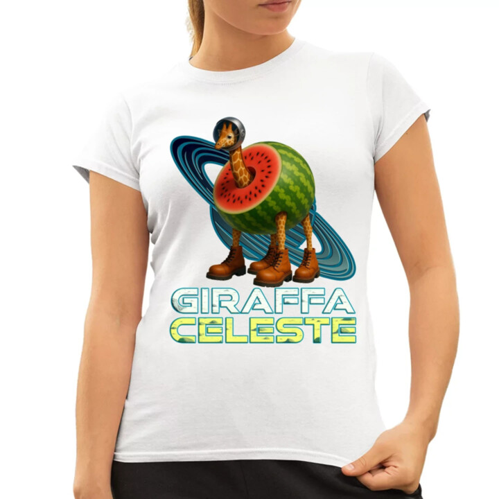 Giraffa celeste - Italian Brainrot - žirafa v melounu  - dámské tričko s potiskem