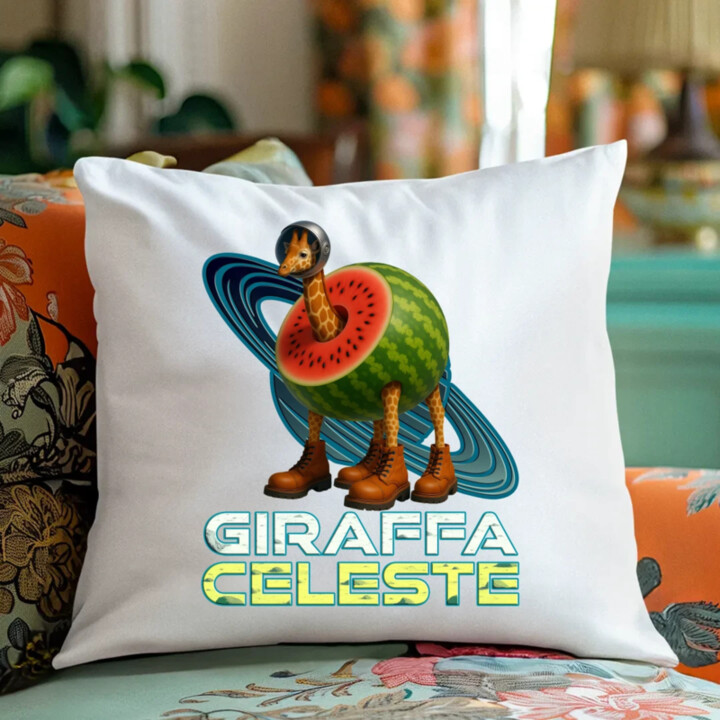 Giraffa celeste - Italian Brainrot - žirafa v melounu - polštář s potiskem