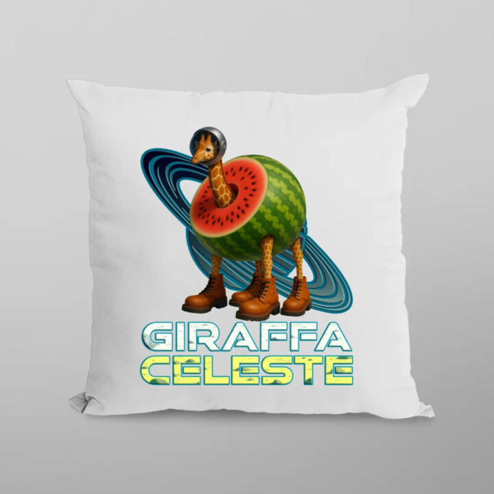 Giraffa celeste - Italian Brainrot - žirafa v melounu - polštář s potiskem